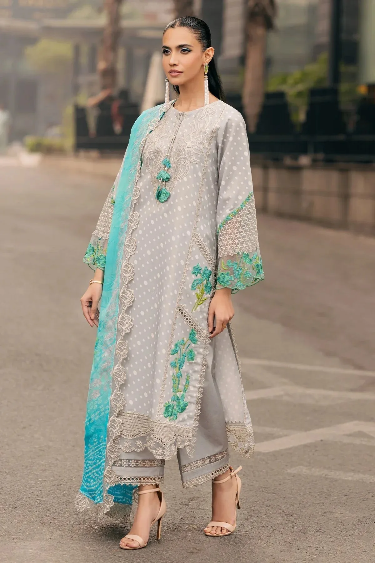 Charizma Swiss Miss Voil Collection Light Gray Chiffon – view 5 – Poshaq