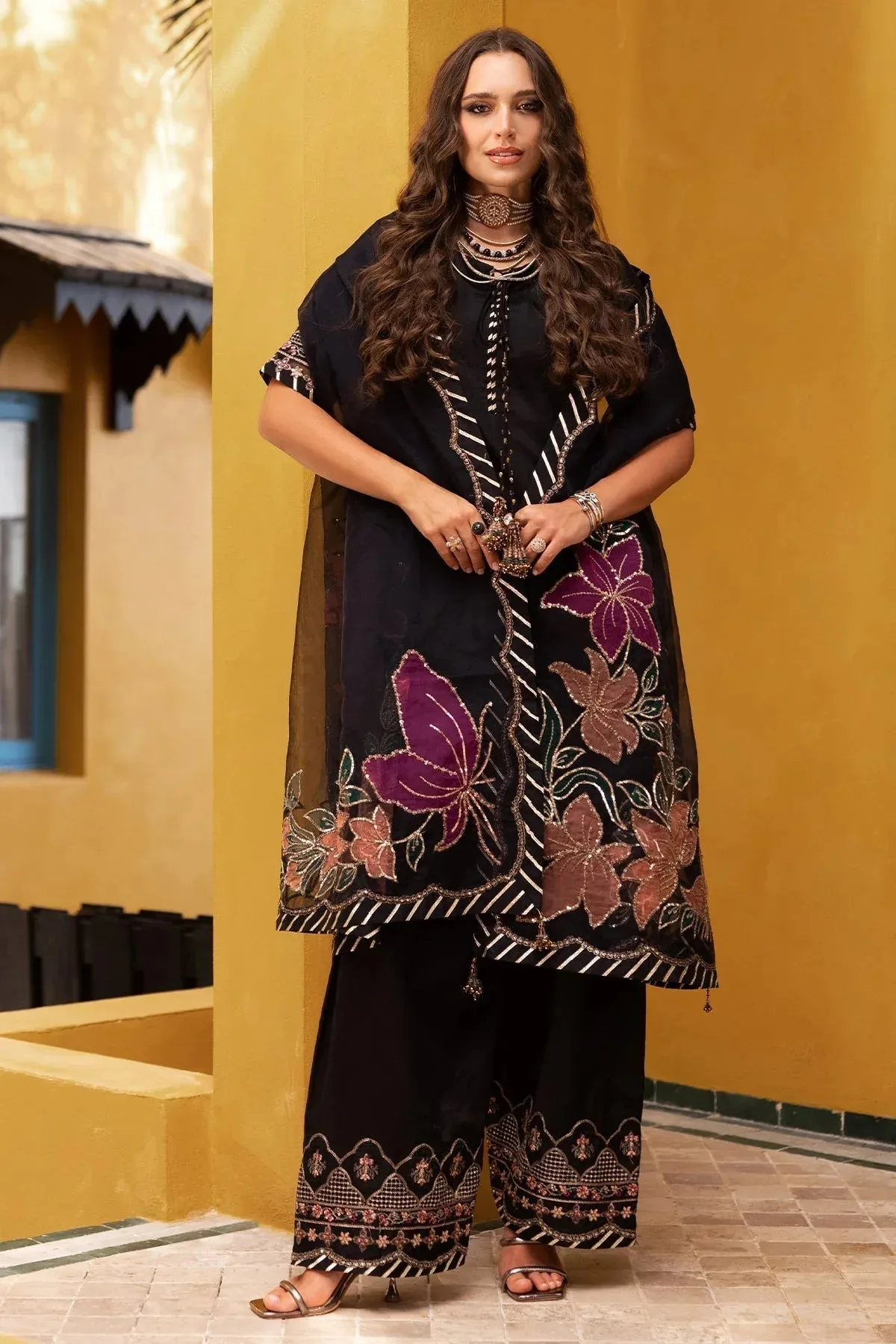 Charizma Festive Pret Black Raw Silk – view 1 – Poshaq