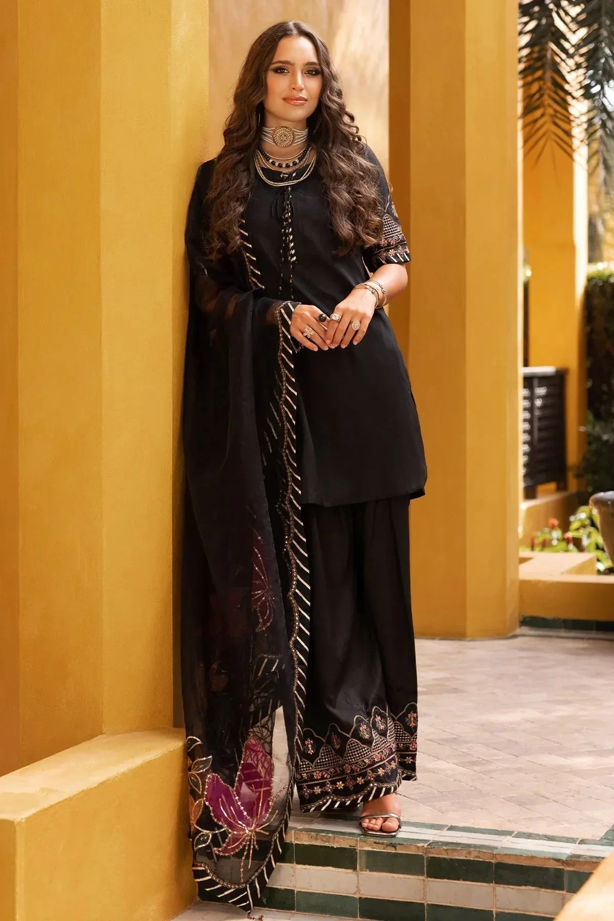 Charizma Festive Pret Black Raw Silk – view 5 – Poshaq
