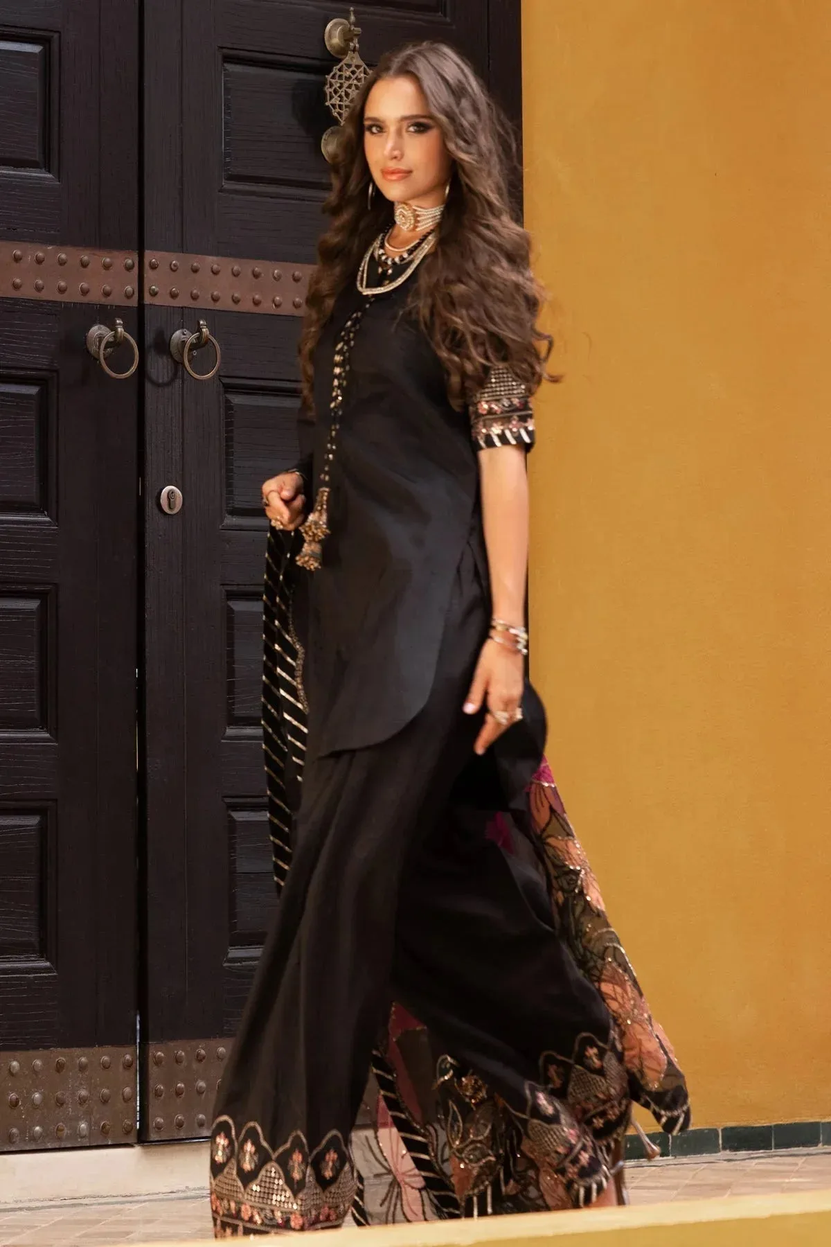 Charizma Festive Pret Black Raw Silk – view 6 – Poshaq