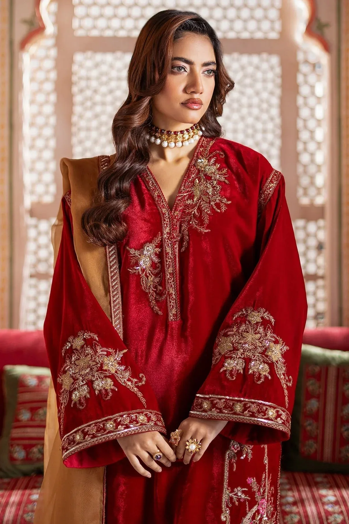 Charizma Signora Velvet Red Organza – view 4 – Poshaq