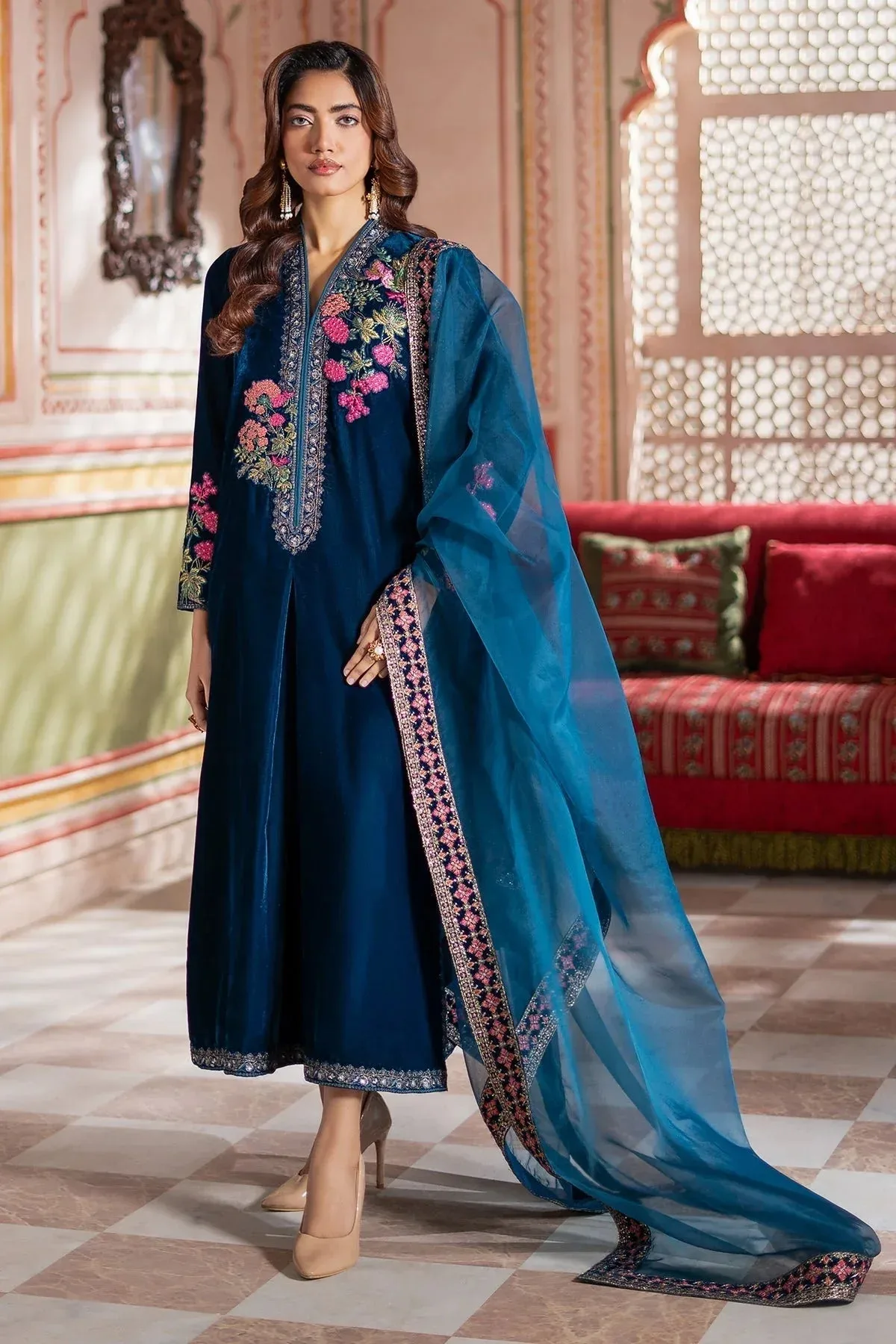 Charizma Signora Velvet Zinc Organza – view 1 – Poshaq