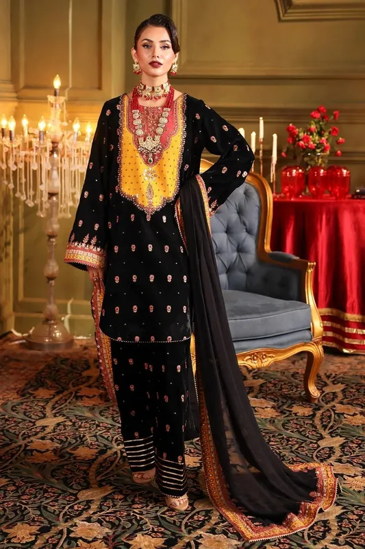 Charizma Signora Velvet Black Chiffon – view 1 – Poshaq