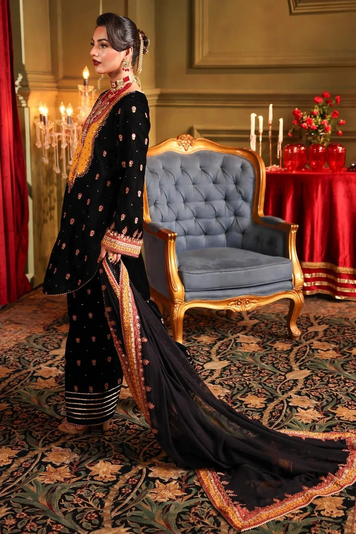 Charizma Signora Velvet Black Chiffon – view 6 – Poshaq