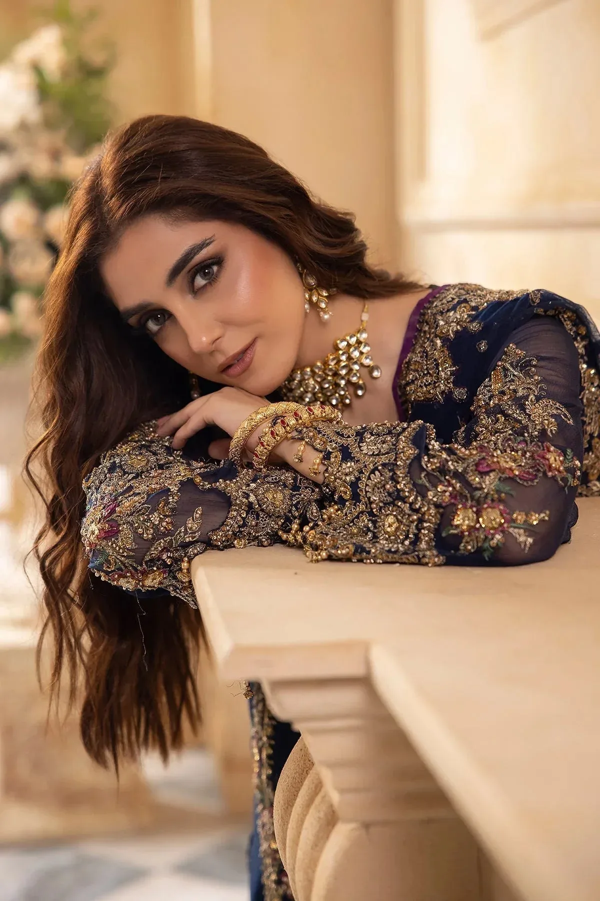 Charizma Dastan e Jashan Navy Blue Raw Silk – view 6 – Poshaq