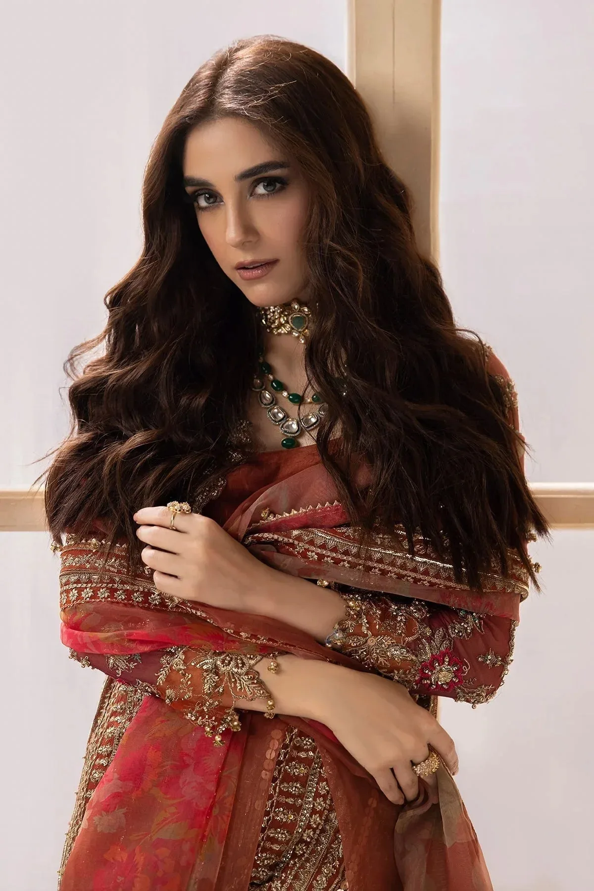 Charizma Dastan e Jashan Orange Raw Silk – view 3 – Poshaq