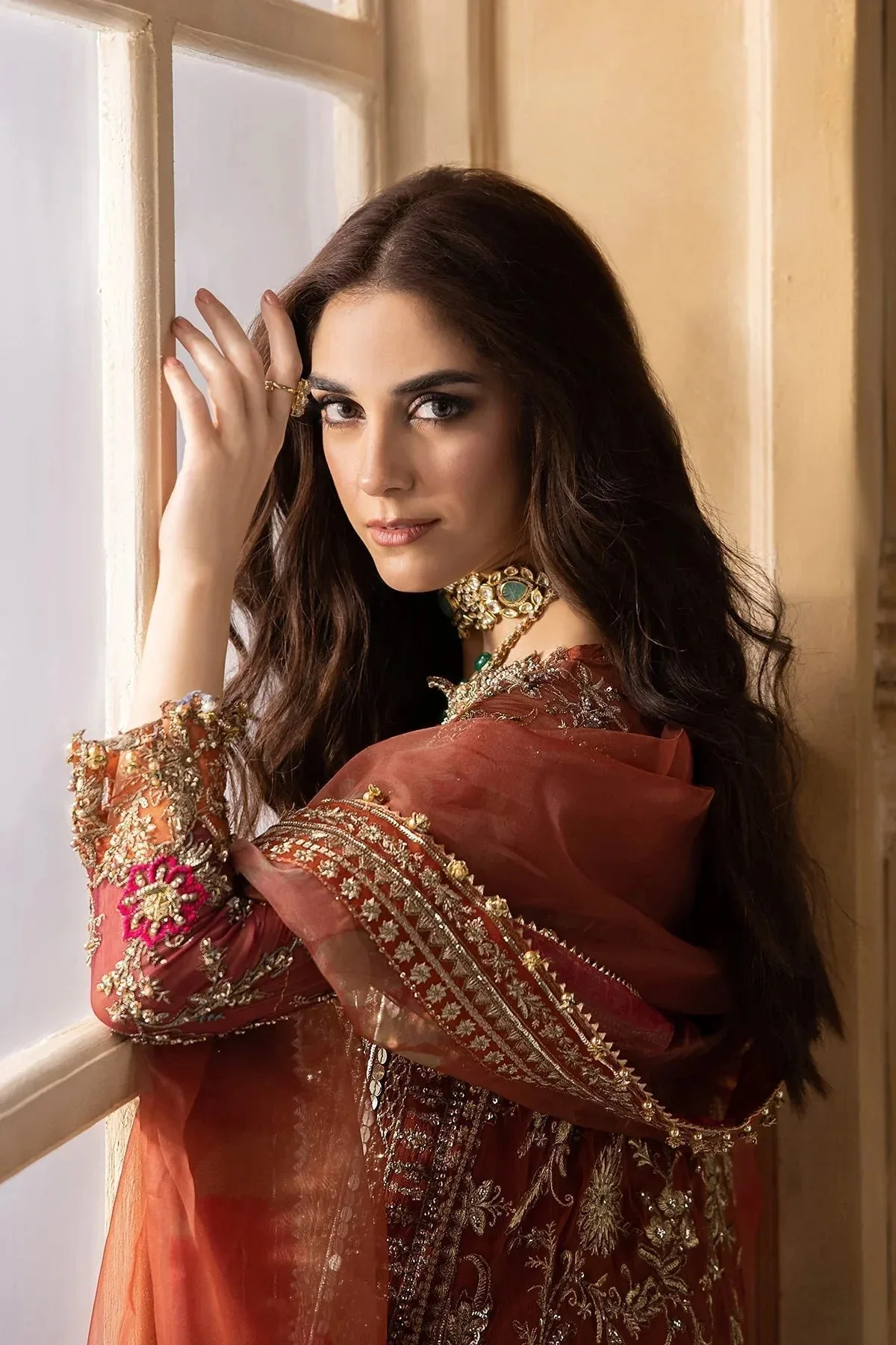 Charizma Dastan e Jashan Orange Raw Silk – view 4 – Poshaq