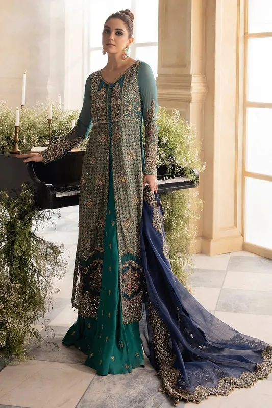 Charizma Dastan e Jashan Green Raw Silk – view 1 – Poshaq