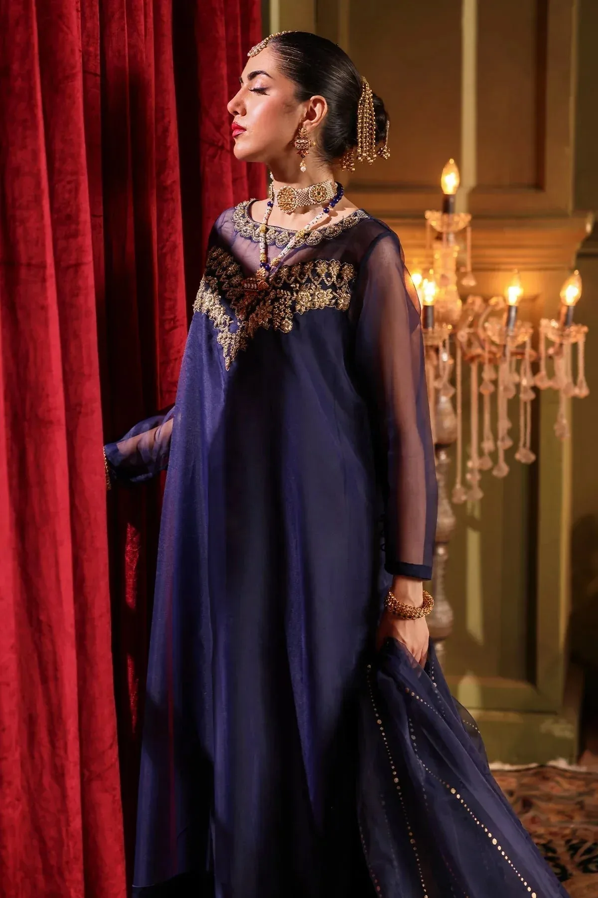 Charizma Festive Pret Blue Raw Silk – view 5 – Poshaq