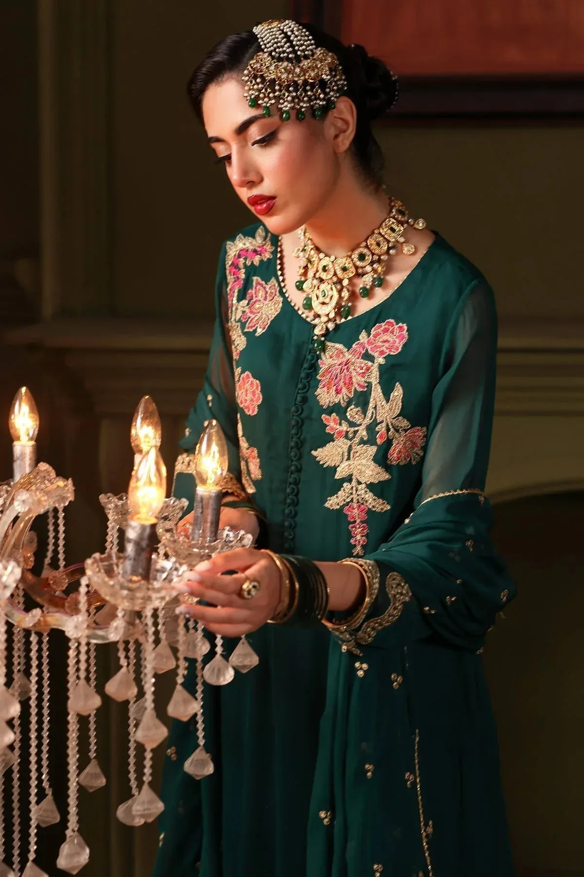 Charizma Festive Pret Green Raw Silk – view 5 – Poshaq