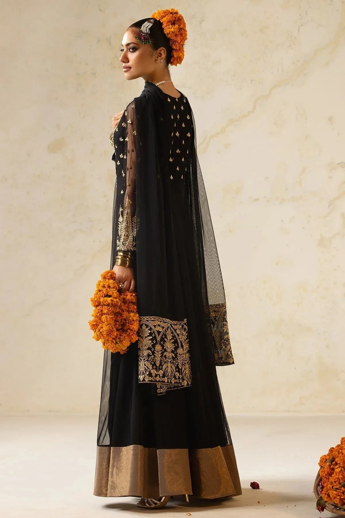 Charizma Festive Pret Black Raw Silk – view 2 – Poshaq