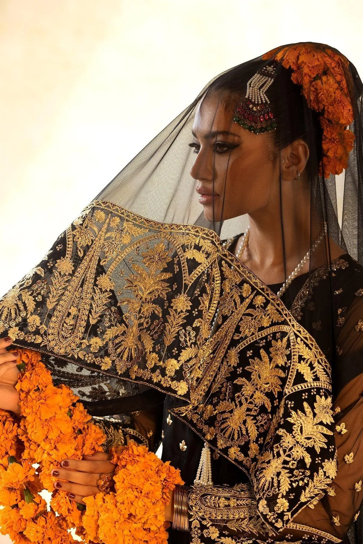 Charizma Festive Pret Black Raw Silk – view 3 – Poshaq