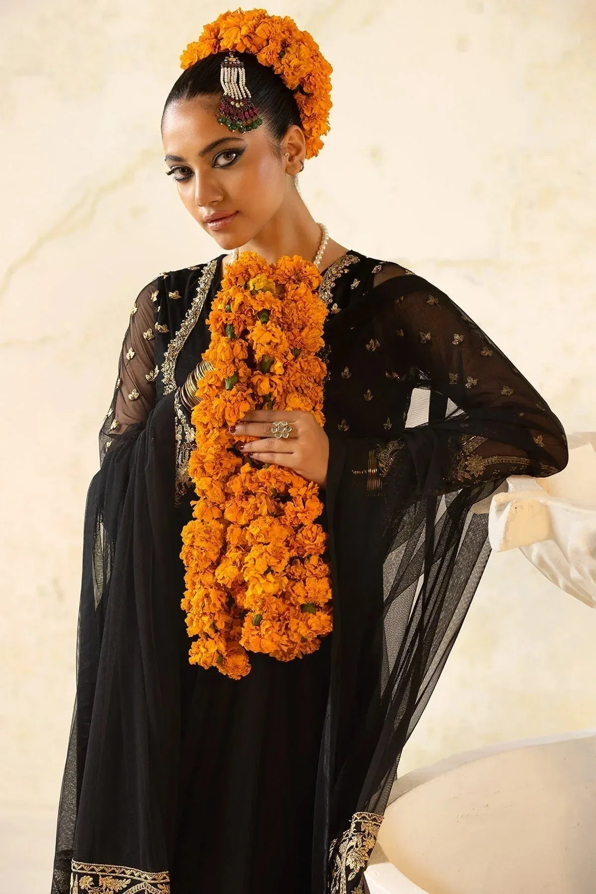 Charizma Festive Pret Black Raw Silk – view 4 – Poshaq