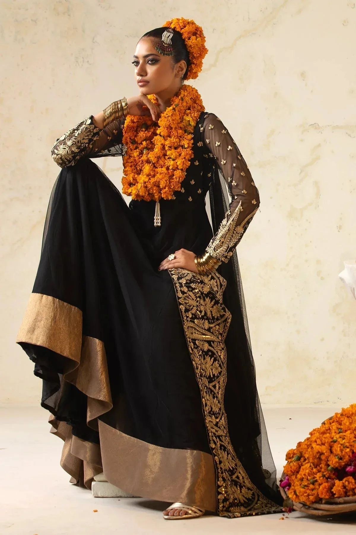 Charizma Festive Pret Black Raw Silk – view 5 – Poshaq