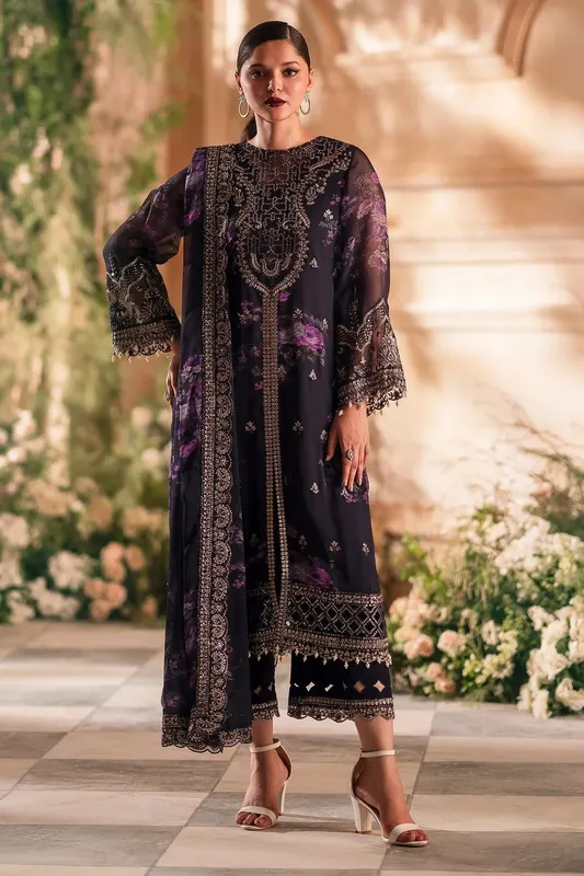 Charizma Vasal Formals 24 Purple Raw Silk – view 1 – Poshaq
