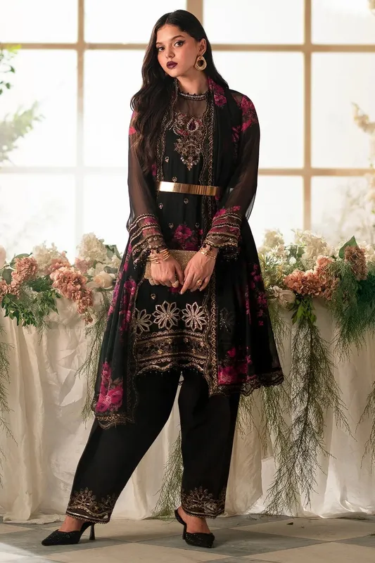 Charizma Vasal Formals 24 Black Raw Silk – view 1 – Poshaq
