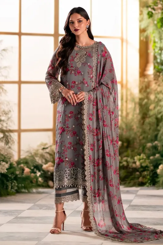 Charizma Vasal Formals 24 Grey Raw Silk – view 1 – Poshaq