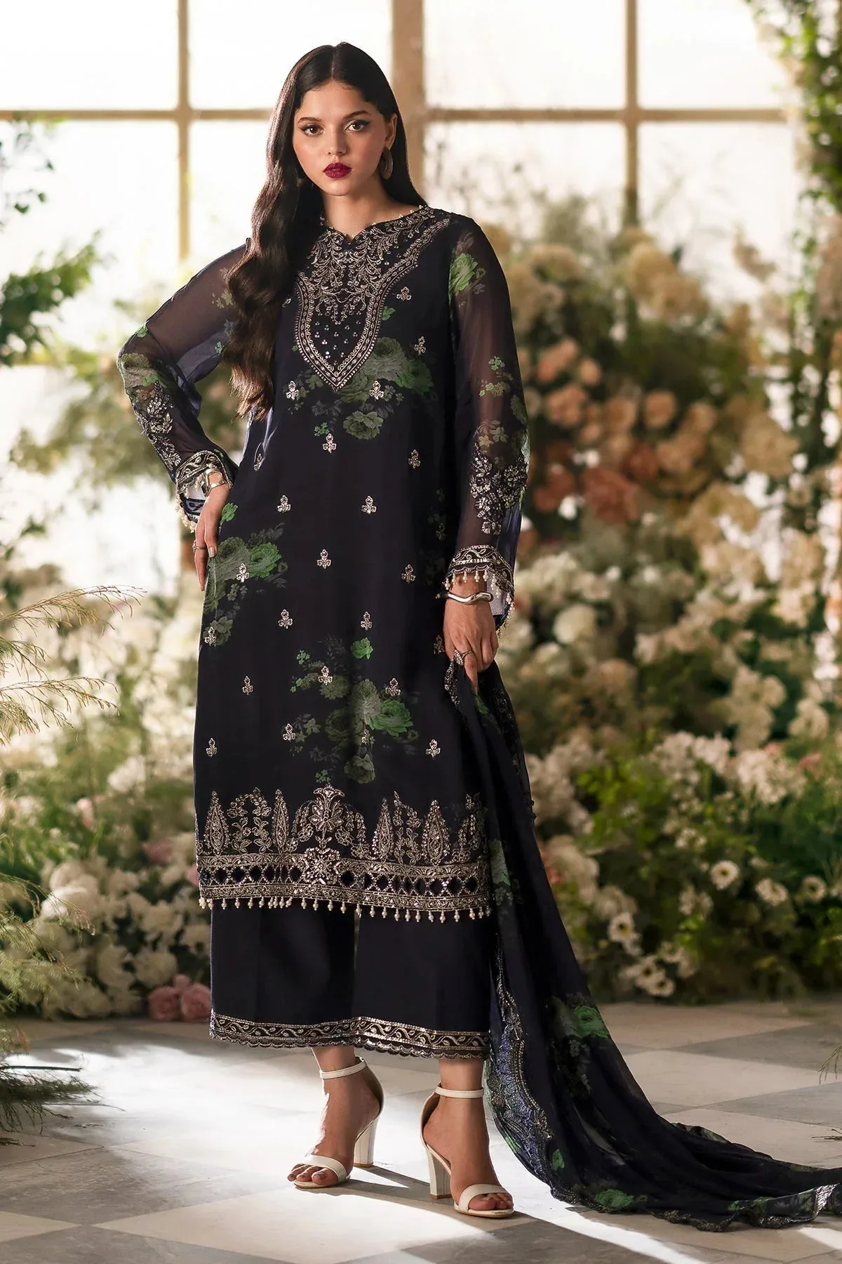 Charizma Vasal Formals 24 Black Raw Silk – view 1 – Poshaq