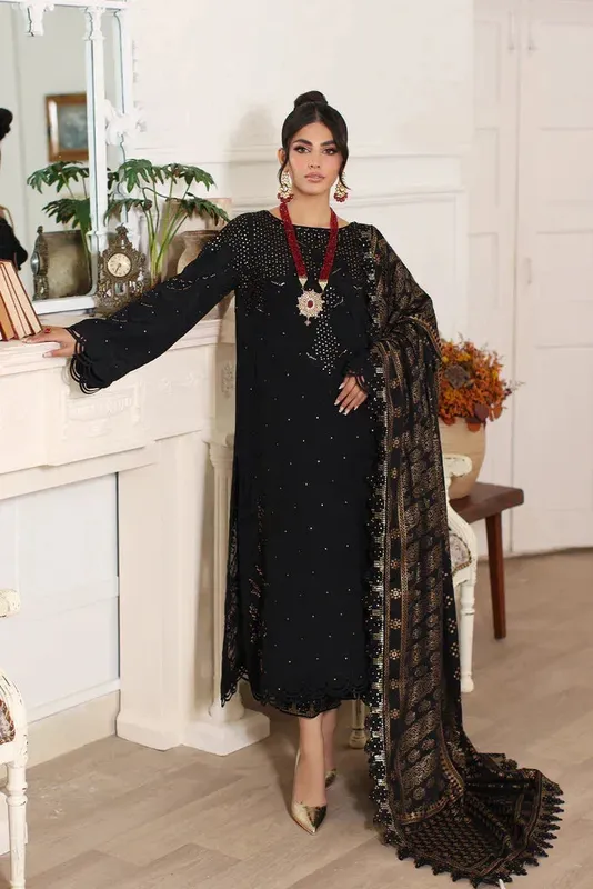 Charizma Meeras Formals 23 Black Jacquard – view 1 – Poshaq