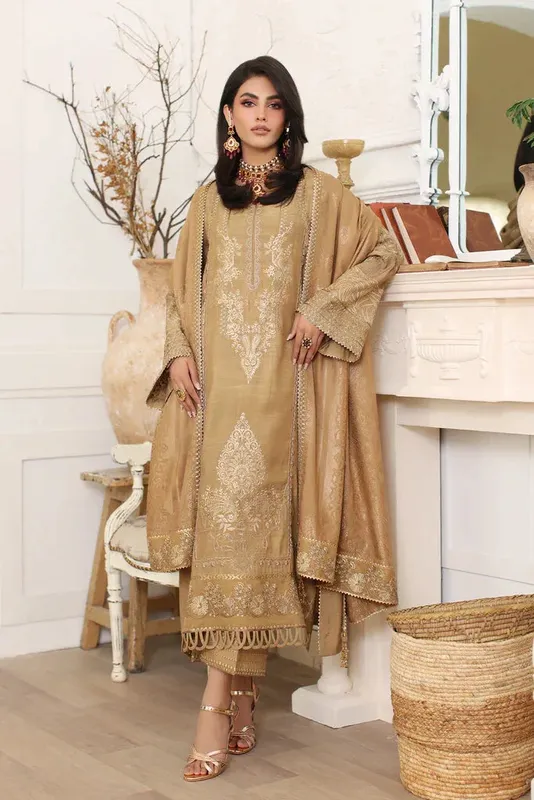 Charizma Meeras Formals 23 Beige Jacquard – view 1 – Poshaq