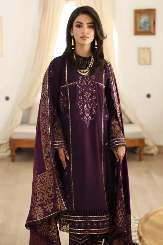 Charizma Meeras Formals 23 Purple Jacquard – view 1 – Poshaq