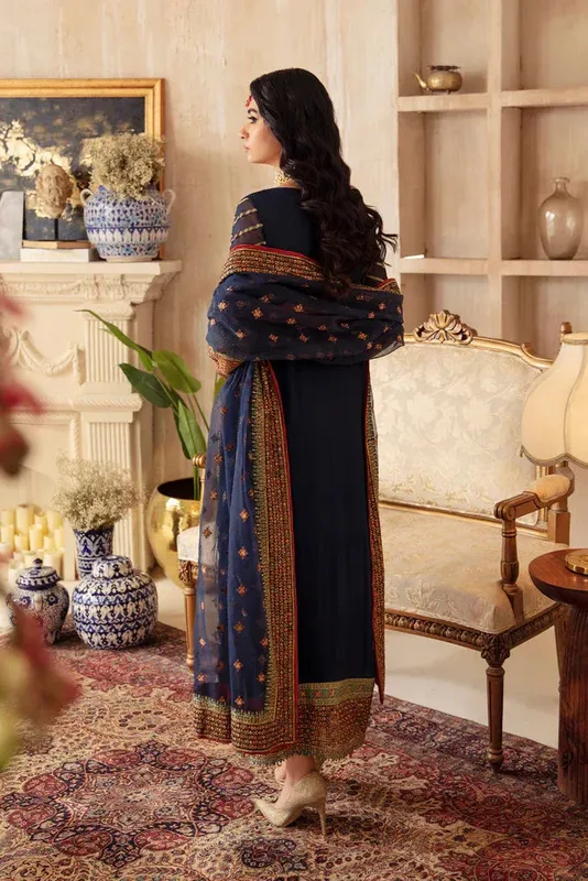 Charizma Dastaan e Jashaan Formal Collection Blue Raw Silk – view 1 – Poshaq