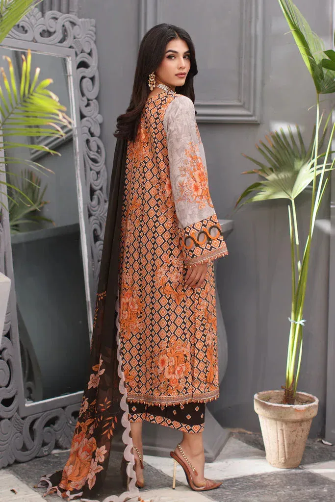 Charizma Rang e Bahar 24 Beige Chiffon – view 4 – Poshaq