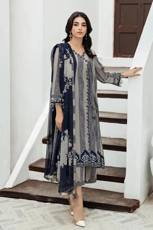 Charizma Rang e Bahar 24 Beige Chiffon – view 1 – Poshaq