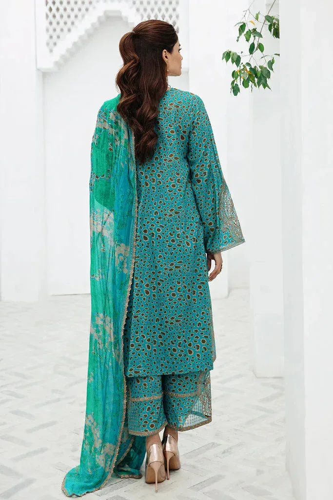 Charizma Rang e Bahar 24 Ferozi Chiffon – view 2 – Poshaq