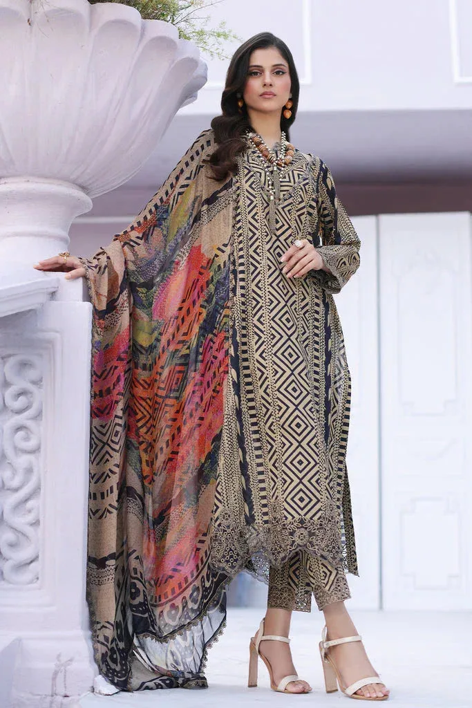Charizma Rang e Bahar 24 Beige Chiffon – view 1 – Poshaq