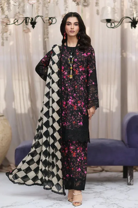Charizma Rang e Bahar 24 Black Chiffon – view 1 – Poshaq