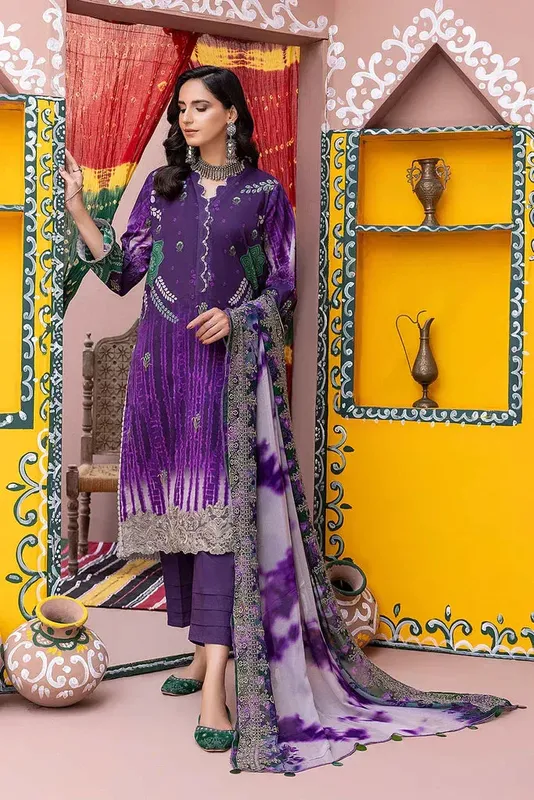 Charizma Chunri Collection 24 Purple Chiffon – view 1 – Poshaq