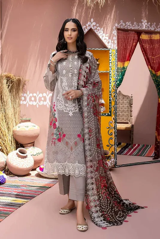 Charizma Chunri Collection 24 Grey Chiffon – view 1 – Poshaq