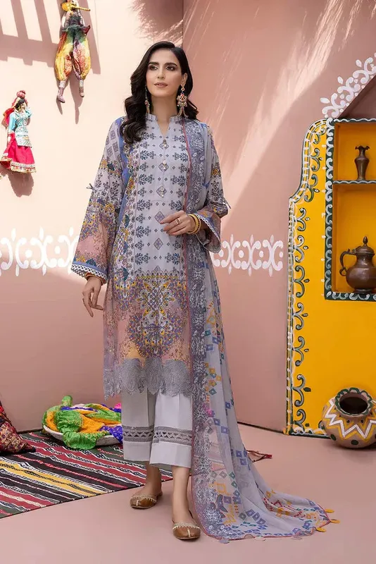 Charizma Chunri Collection 24 Grey Chiffon – view 1 – Poshaq