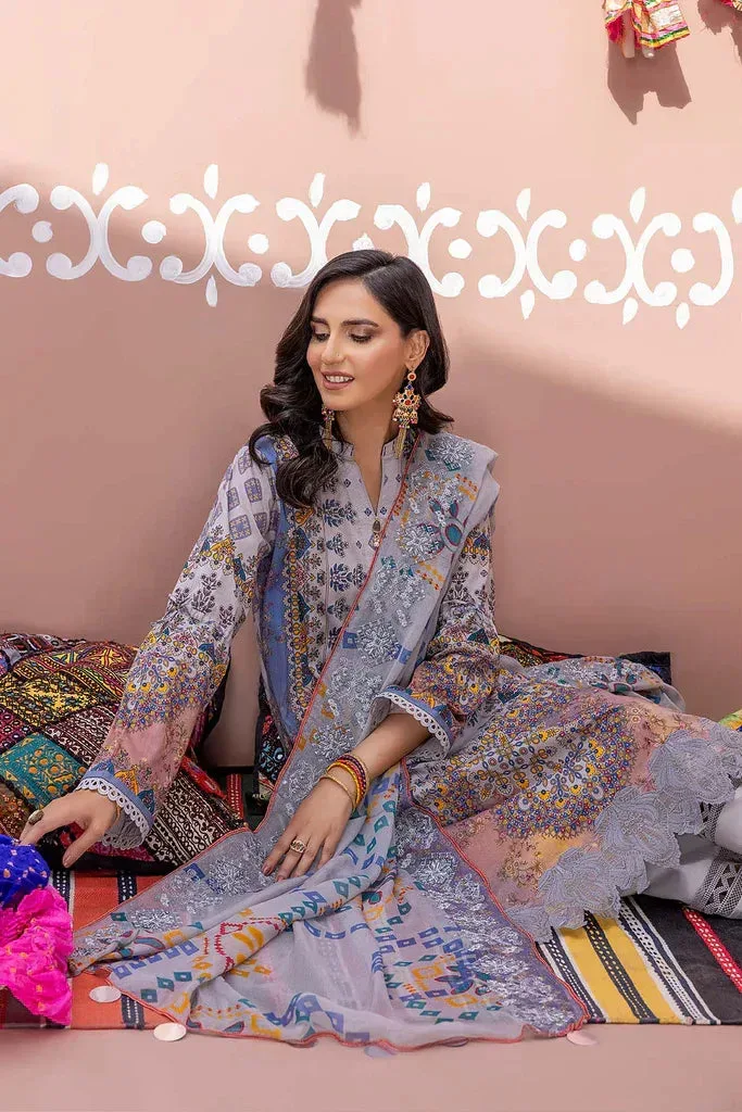 Charizma Chunri Collection 24 Grey Chiffon – view 4 – Poshaq