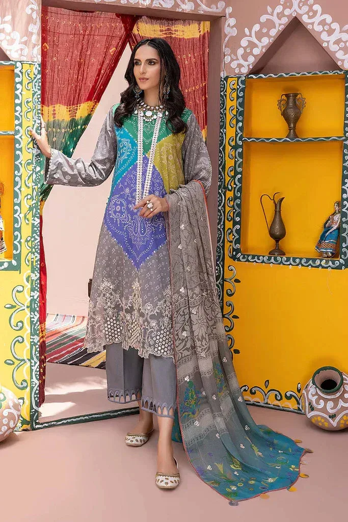 Charizma Chunri Collection 24 Grey Chiffon – view 1 – Poshaq