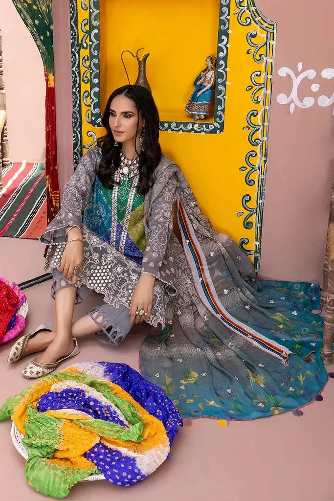 Charizma Chunri Collection 24 Grey Chiffon – view 2 – Poshaq