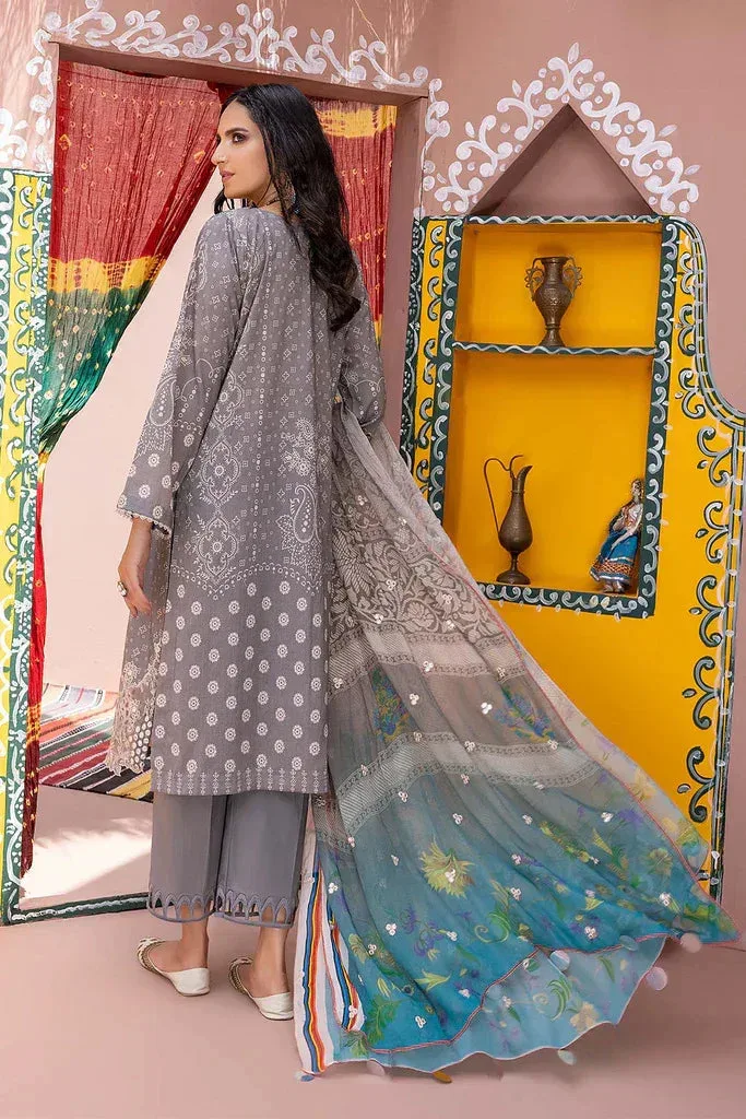 Charizma Chunri Collection 24 Grey Chiffon – view 4 – Poshaq