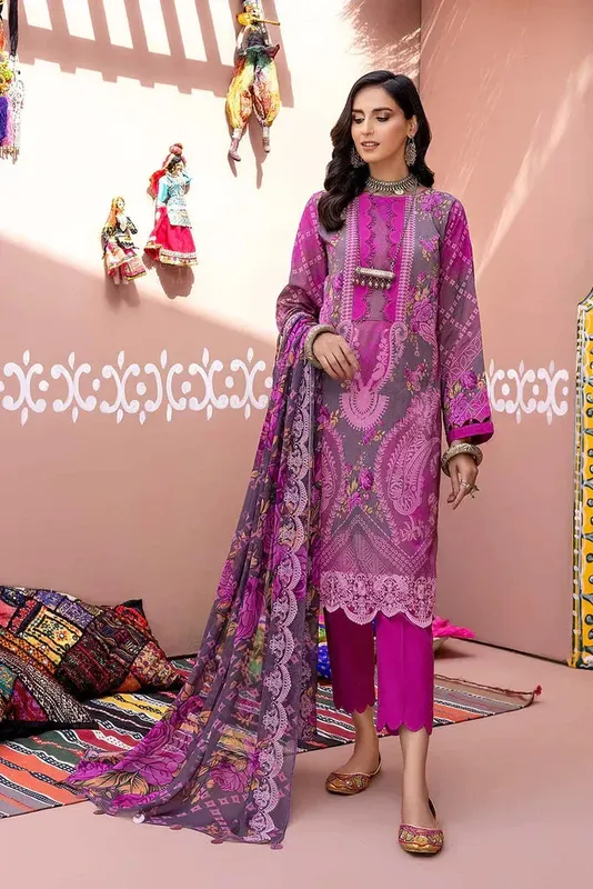 Charizma Chunri Collection 24 Purple Chiffon – view 1 – Poshaq