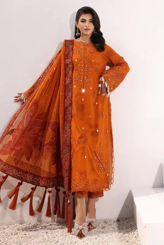 Charizma Signature Festive 24 Orange Chiffon – view 1 – Poshaq