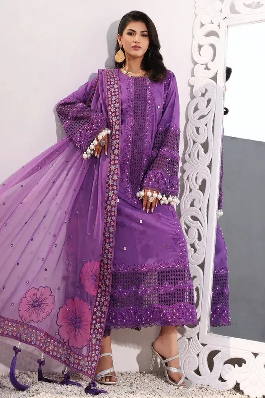 Charizma Signature Festive 24 Purple Chiffon – view 1 – Poshaq