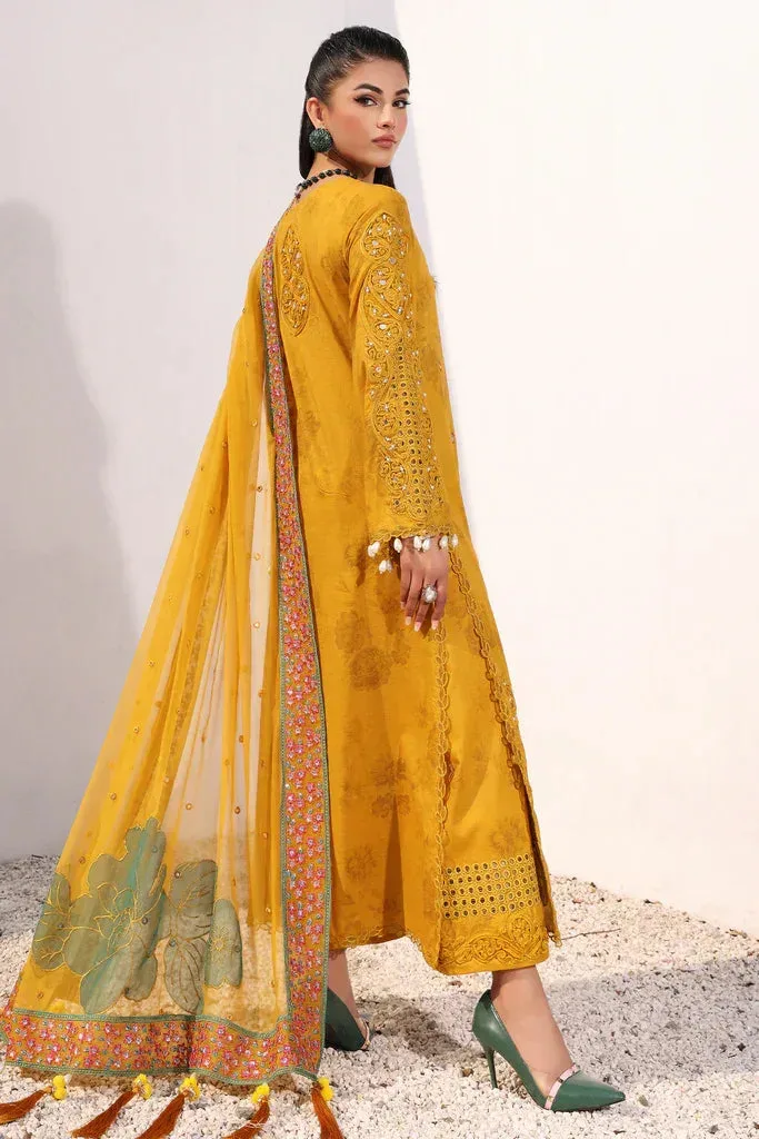 Charizma Signature Festive 24 Mustard Chiffon – view 2 – Poshaq