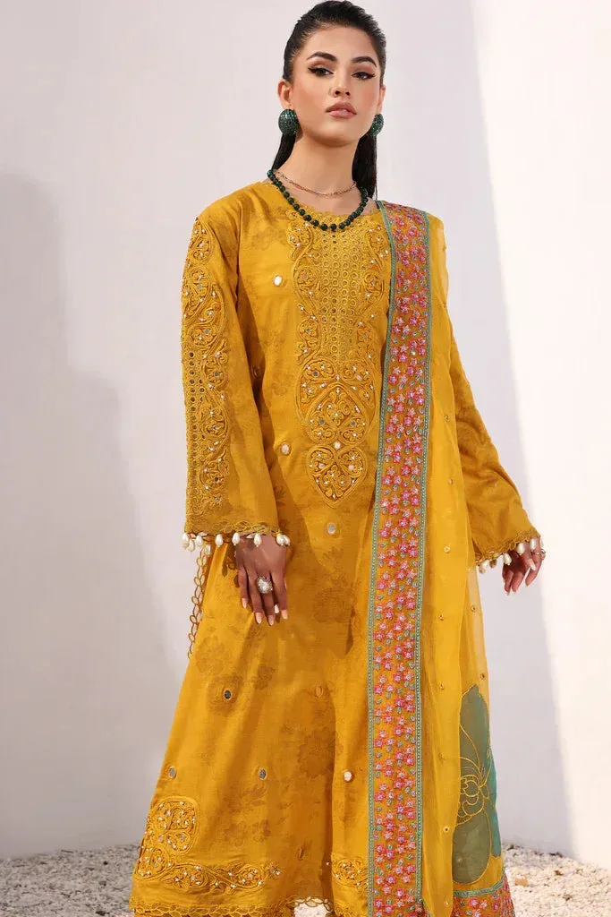 Charizma Signature Festive 24 Mustard Chiffon – view 4 – Poshaq