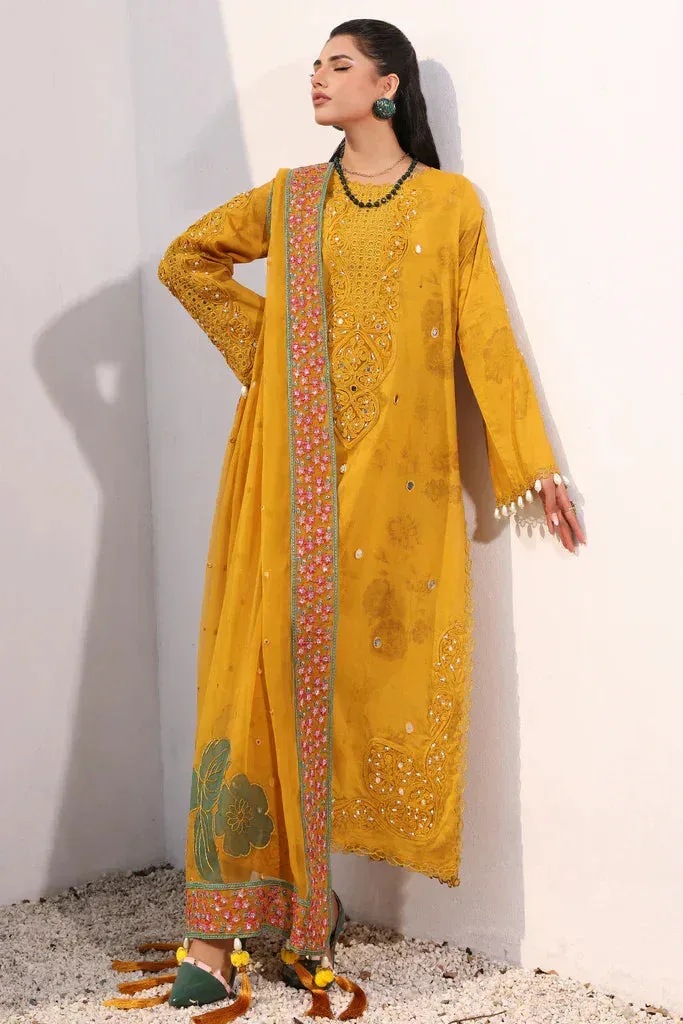Charizma Signature Festive 24 Mustard Chiffon – view 5 – Poshaq