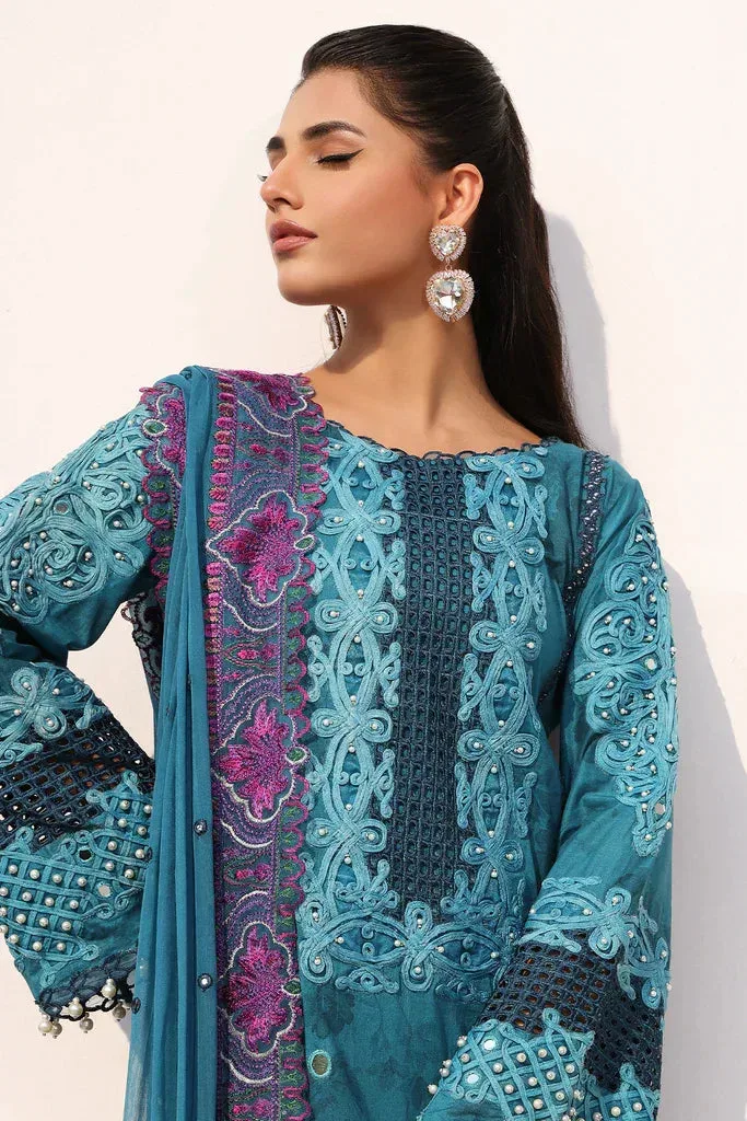 Charizma Signature Festive 24 Blue Chiffon – view 3 – Poshaq