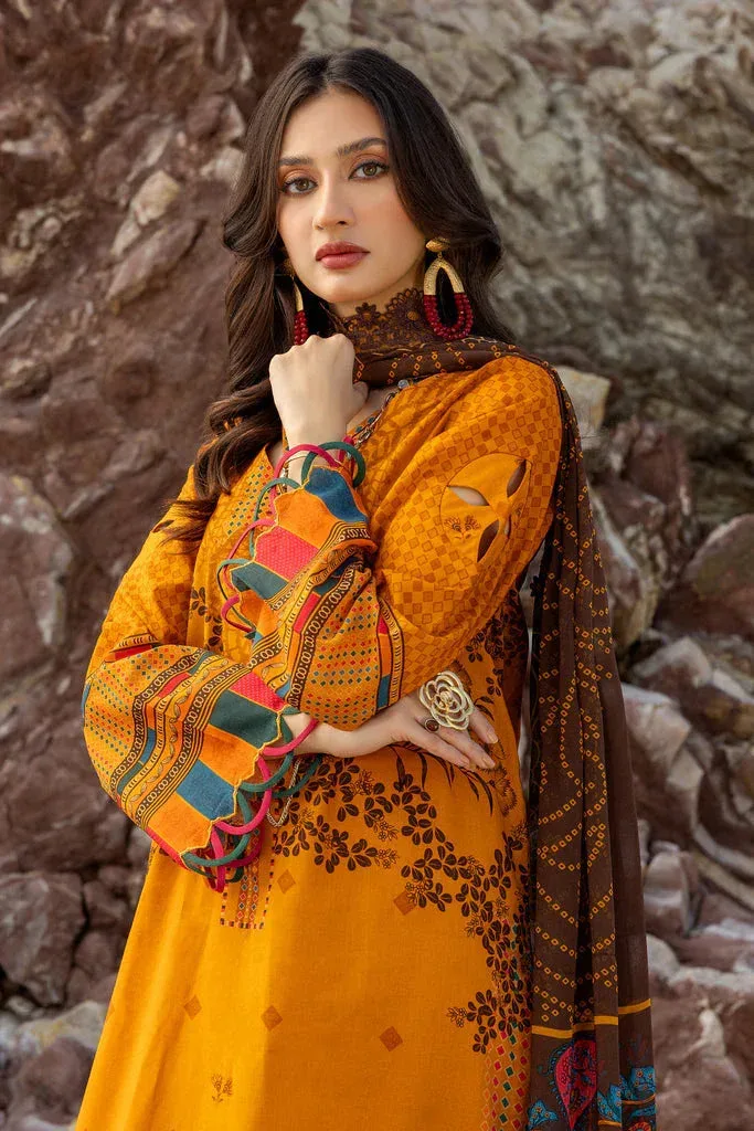 Charizma Print Melody Vol 3 Mustard Chiffon – view 3 – Poshaq