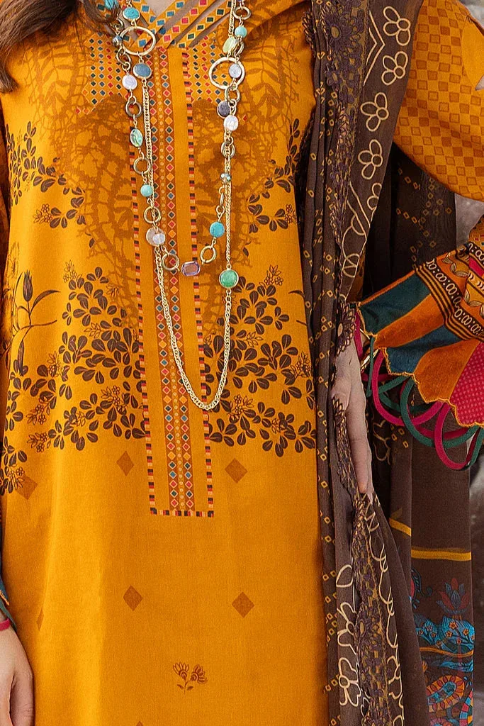 Charizma Print Melody Vol 3 Mustard Chiffon – view 4 – Poshaq