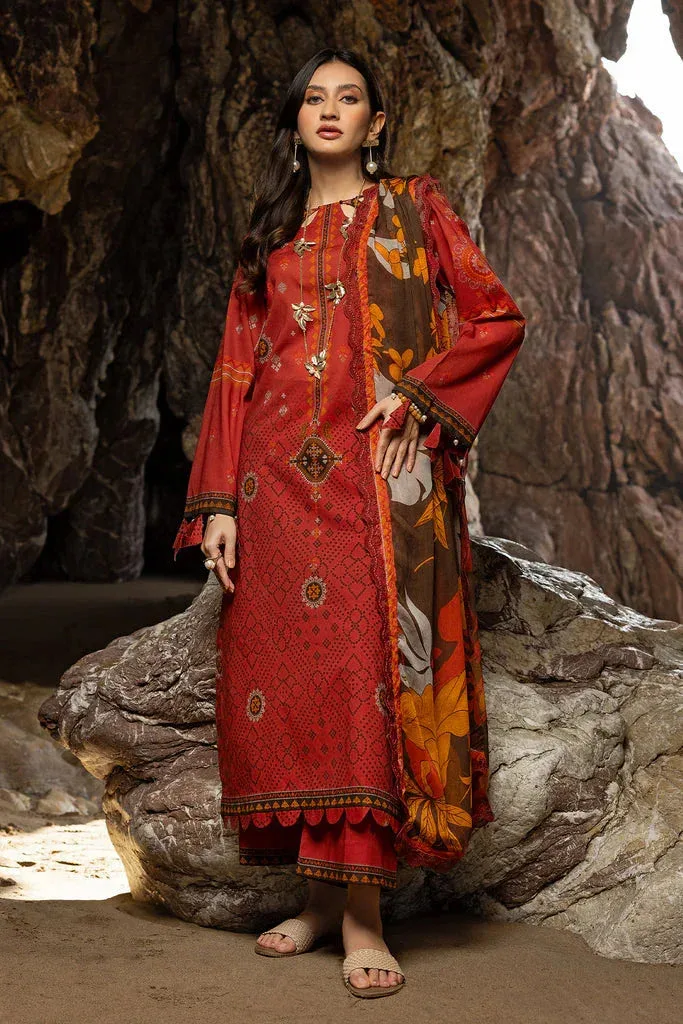 Charizma Print Melody Vol 3 Maroon Chiffon – view 1 – Poshaq