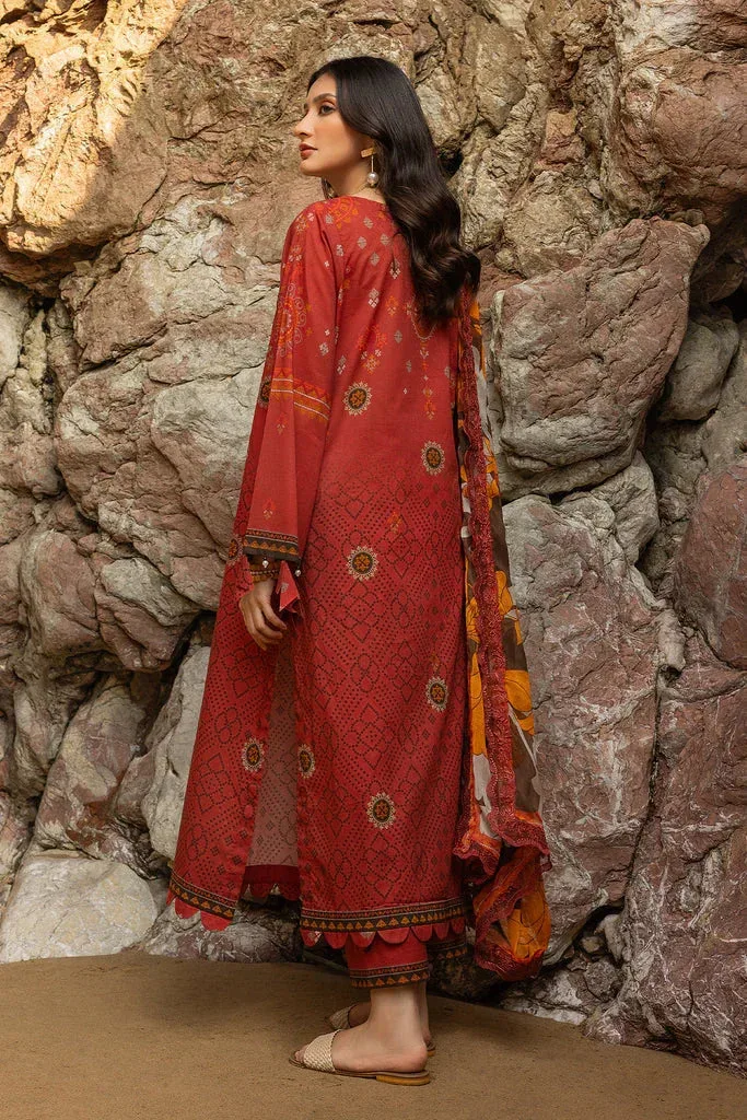 Charizma Print Melody Vol 3 Maroon Chiffon – view 2 – Poshaq
