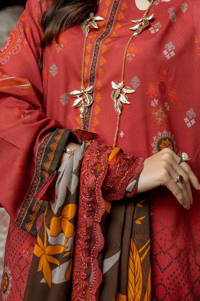 Charizma Print Melody Vol 3 Maroon Chiffon – view 3 – Poshaq